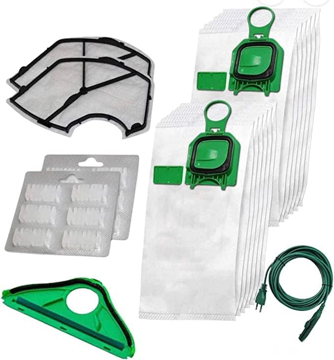 Ricambi folletto Kit Risparmio Folletto Vk140 Vk150 Sacchetti 12 Profumi 2 Griglie 1 Setola 1 Cavo alimentazione Adattabile Folletto