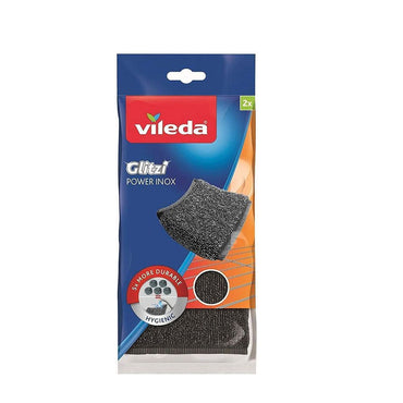 Vileda Power Inox Glitzi Paglietta Abrasiva, Antiruggine, Rimuove le Incrostazioni più Difficili