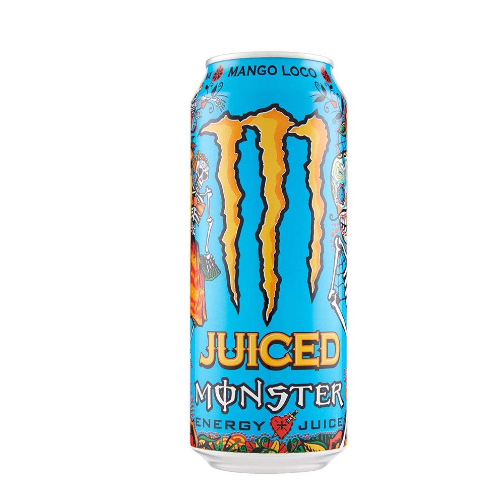 Monster energy mango loco lattine da 500 ml, energy juice con taurin Monster energy mango loco lattine da 500 ml, energy juice con taurin
