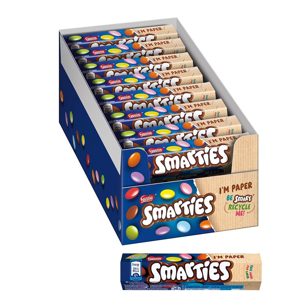 SMARTIES Confetti Ripieni di Cioccolato al Latte, 24 Tubi SPEDIZIONE GRATUITA