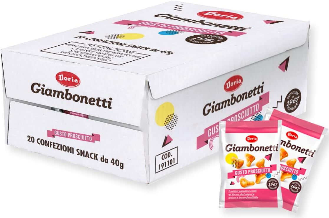 Doria Giambonetti Gusto Prosciutto Box 20 Confezioni Snack da 40g - Jumbonetti
