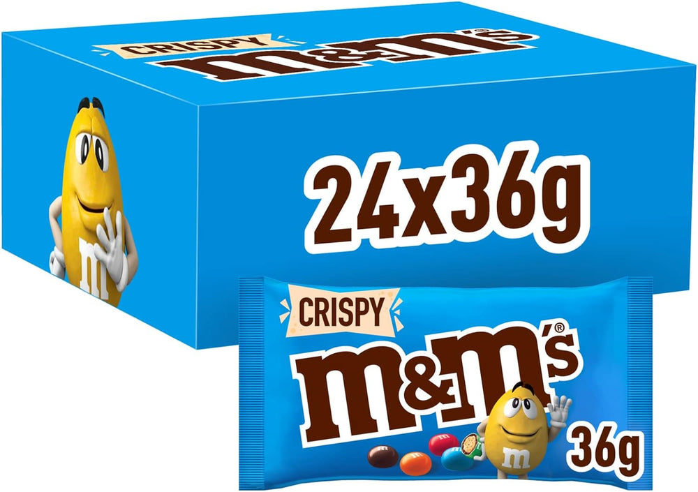 M&M's Crispy Confetti Al Cioccolato Contenenti Riso Soffiato, 24 Bustine Ognuna Da 36g di praline al cioccolato: totale 864g