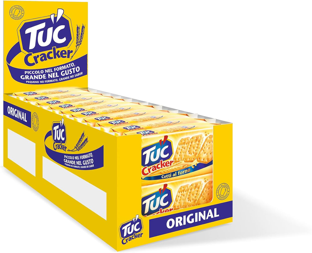 Tuc Cracker Showbox, Cracker Classico cotto al Forno con Grano 100% Italiano, 626g (multipack 20 pack da 31,3g)