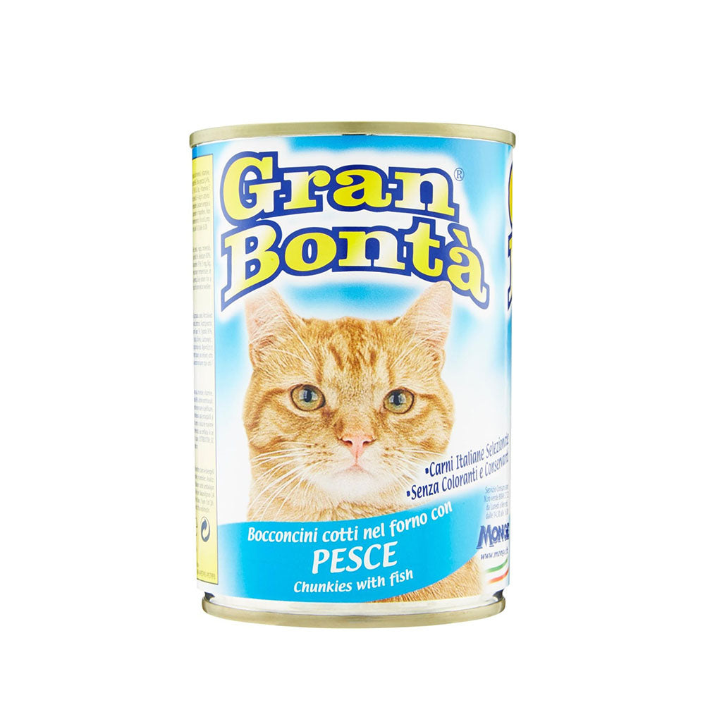 Gran Bontà - Alimento completo per gatti, Bocconi cotti nel forno con Pesce - 24 pezzi da 400 g [9600 g]