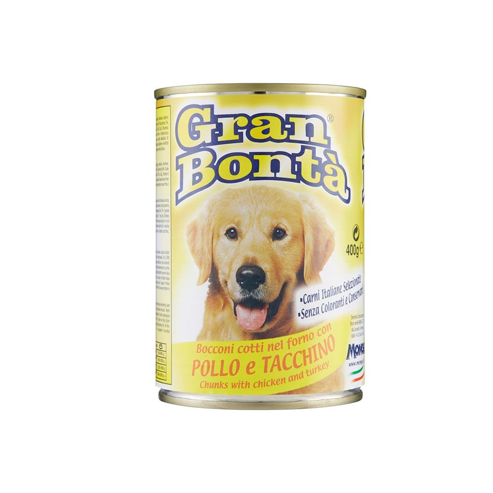 Gran Bontã - Alimento Completo Per Cani, Bocconi Cotti Nel Forno Con Pollo E Tacchino - 24 pezzi da 400 g [9600 g]