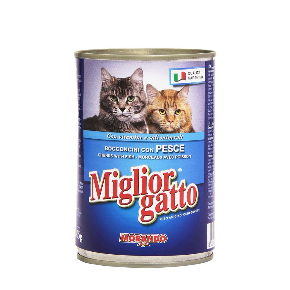 SET 24 MIGLIOR GATTO 405 Gr. Bocconi di pesce bagnati Cibo per gatti