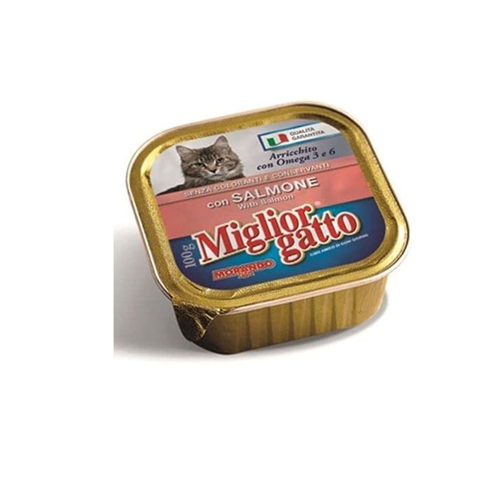 MIGLIOR GATTO Vaschetta Salmone Gr 100 Cibo Per Gatti