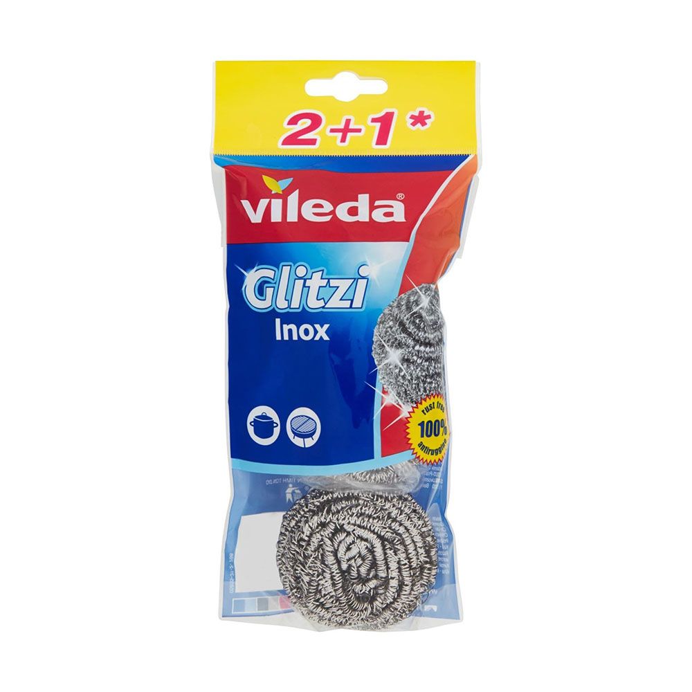 Vileda Glitzi Paglietta a Spirale 2+1, Inox