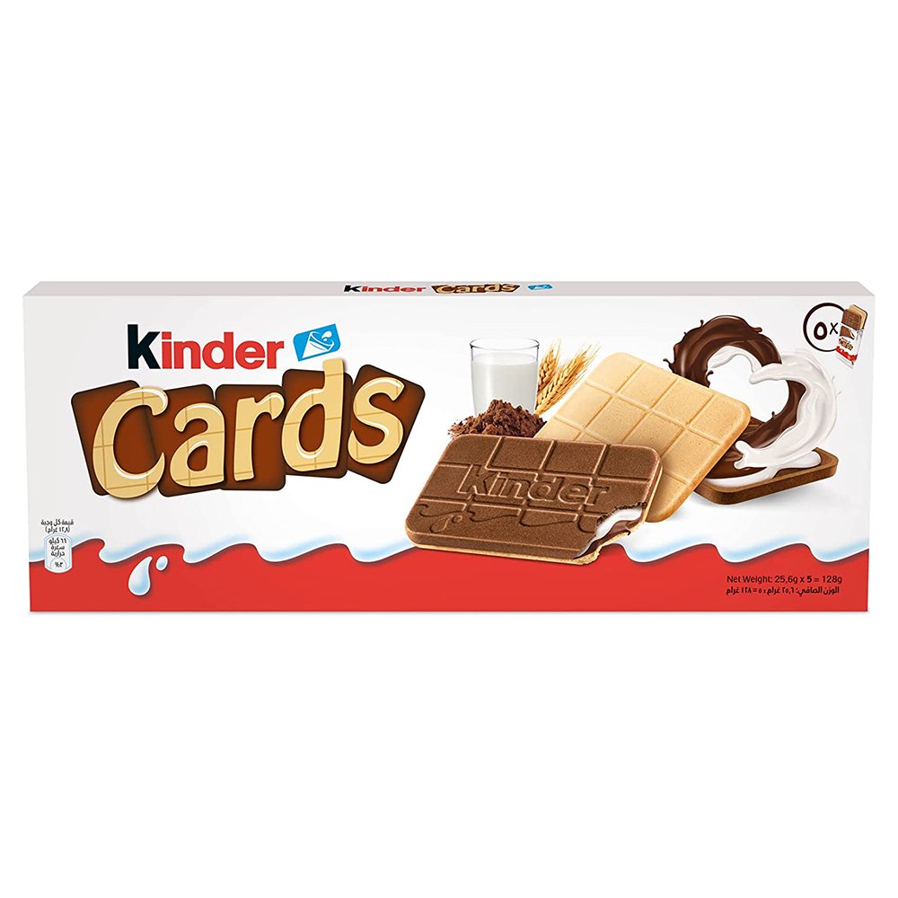 Kinder Cards - Biscotto Ripieno al Latte e Cacao T5 SPEDIZIONE GRATUITA