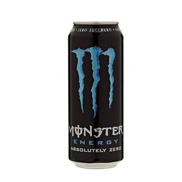 Monster Energy Absolutely Zero Lattine da 500 ml, Energy Drink Zero Zuccheri con Taurina, L-carnitina, Ginseng e Vitamine del Gruppo B, Bevanda Energetica dal Gusto Morbido SPEDIZIONE GRATUITA